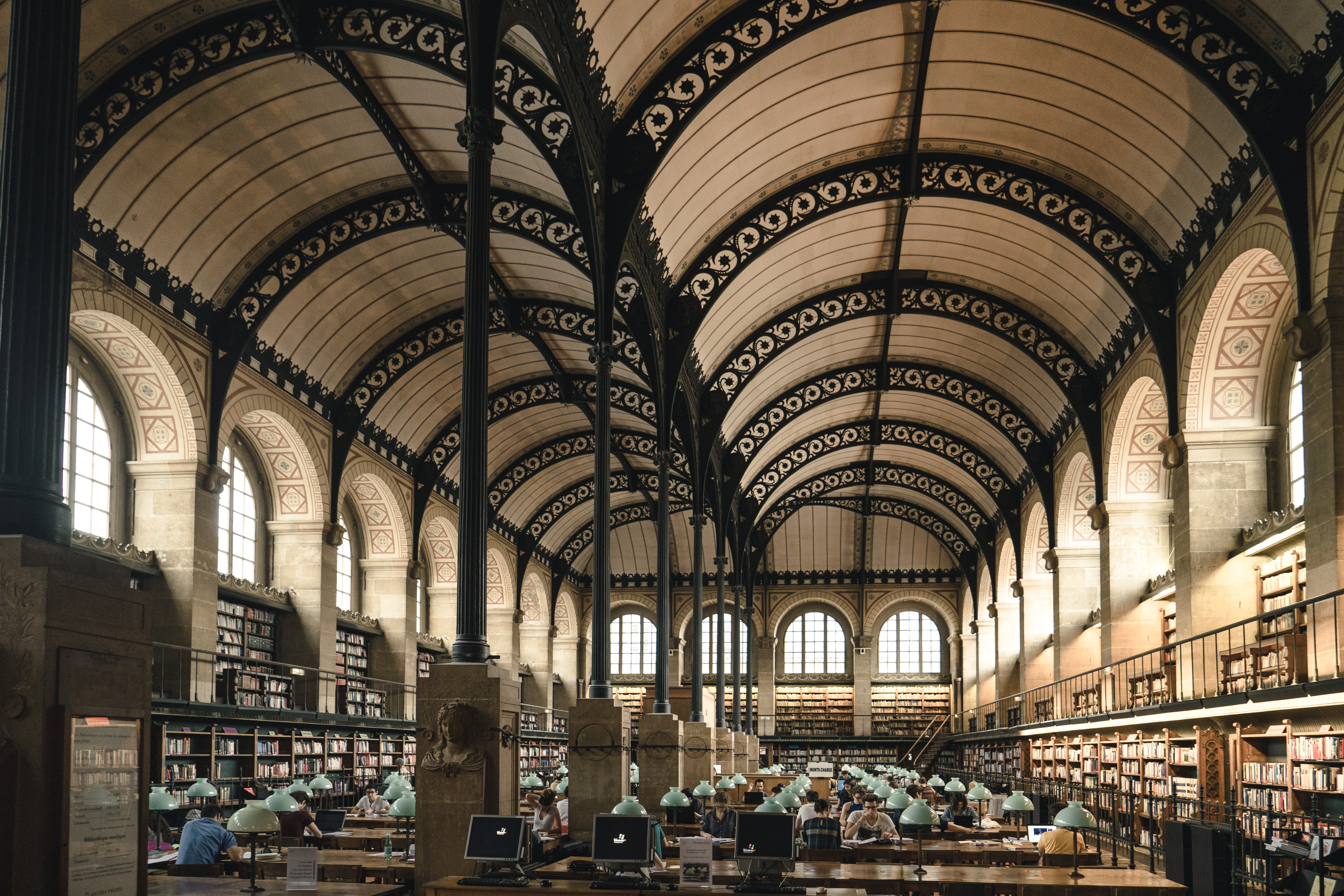 Students in old library