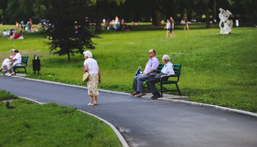 elderly people in a park